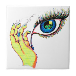 307x307 Surrealism Drawing Decorative Ceramic Tiles Zazzle Ca