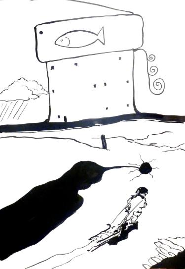 375x543 Original Surrealism Fish Drawings From Germany Saatchi Art