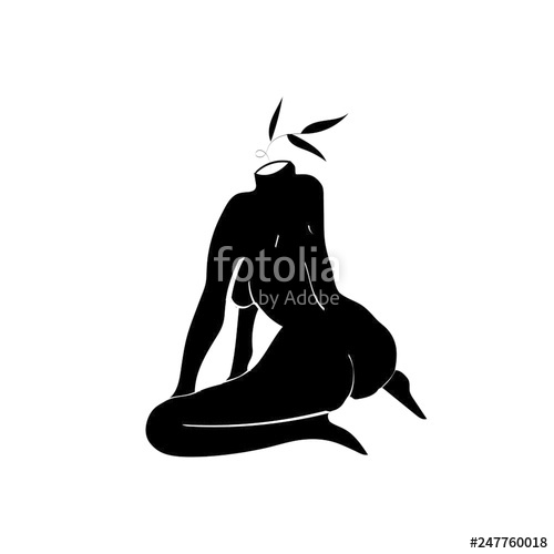 500x500 Women's Body Continuous Line Drawing Vector Illustration Symbol