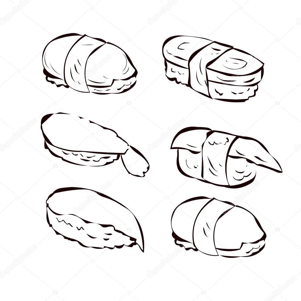 1024x1024 Sushi Drawing Fast Food For Free Download