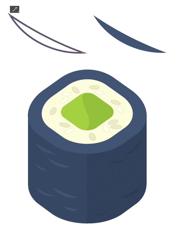 600x806 How To Create A Flat Design Rolled Sushi Icon Set In Adobe Illustrator