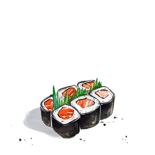 500x500 Sushi Illustration