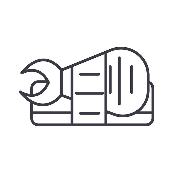 600x600 Sushi Roll Sign Vector Line Icon, Sign, Illustration On Background