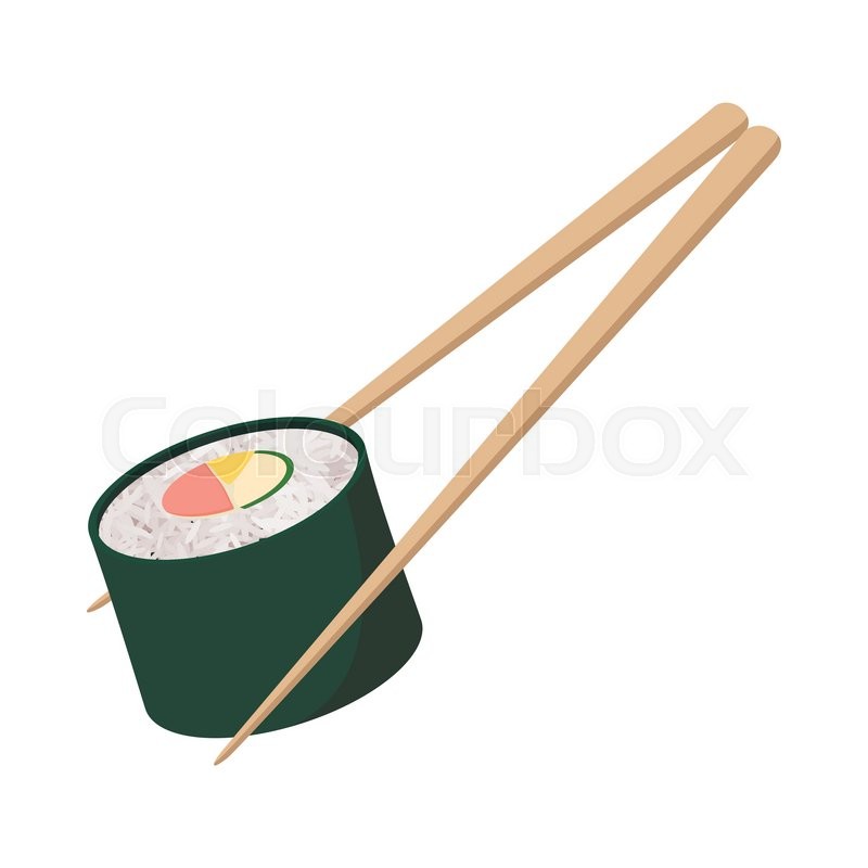 800x800 Sushi Roll Icon On White Background In Stock Vector Colourbox