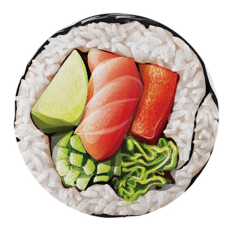 760x760 The Sushi Roll Round Beach Towel
