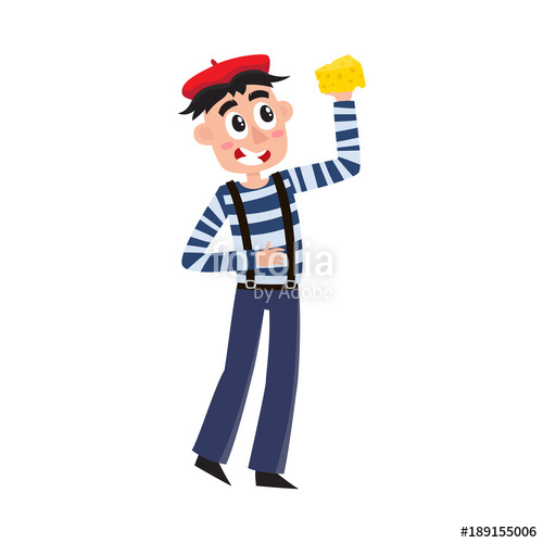 500x500 Vector Flat French Parisian Culture, Traditional People Male