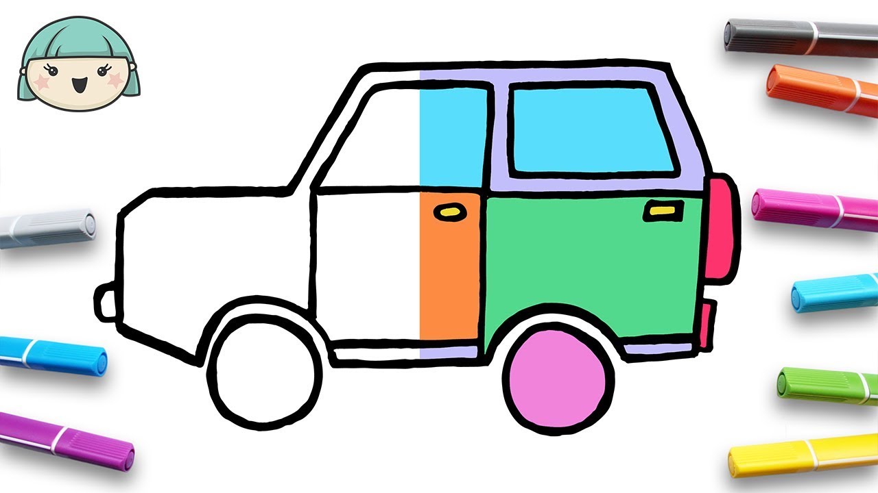 1280x720 Learn Colors With Suv Car Drawing And Coloring For Kids