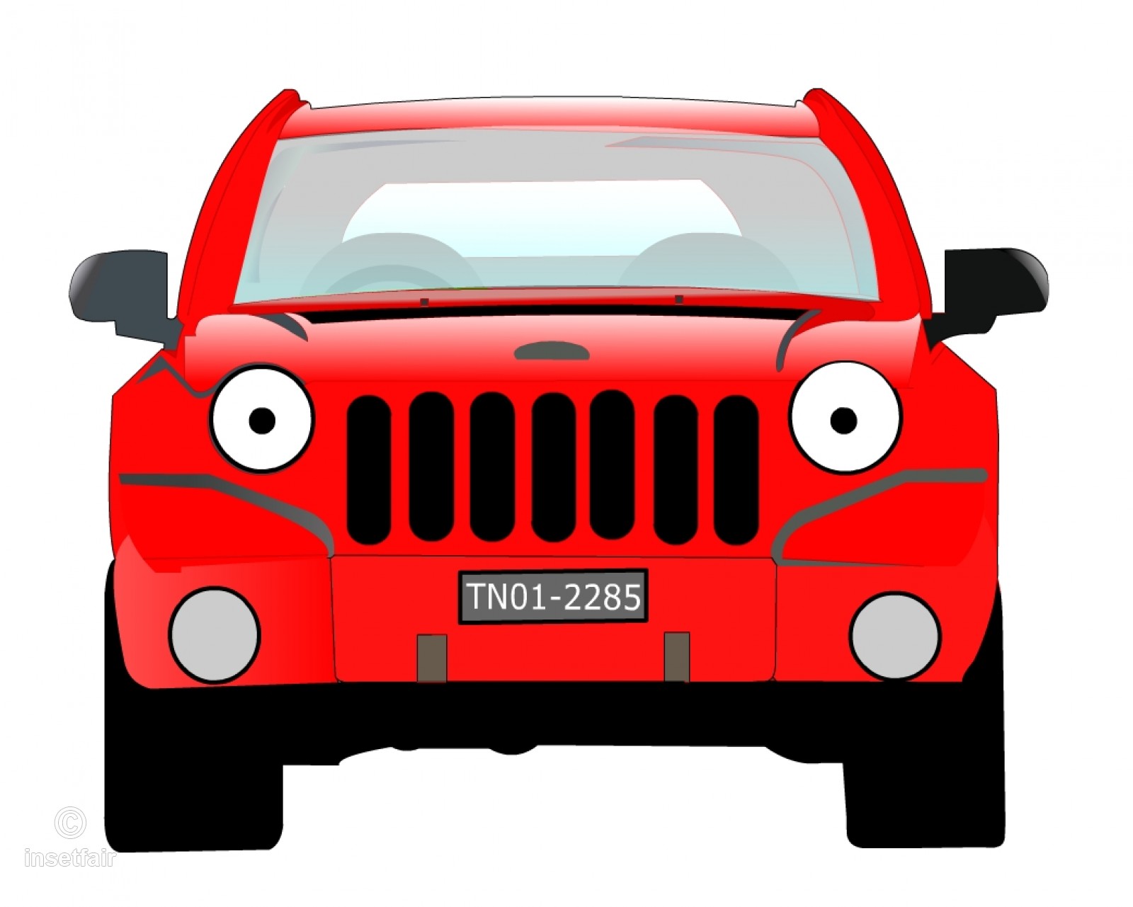 1600x1281 Red Suv Car Front View Vector Drawing