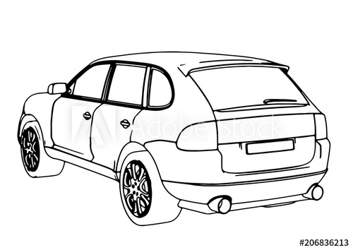 500x354 Sketch Suv Car Vector