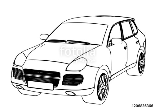 500x354 Sketch Suv Car Vector Stock Image And Royalty Free Vector