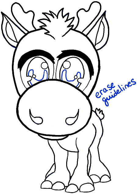 449x635 How To Draw Baby Chibi Sven From Frozen In Easy Steps Drawing