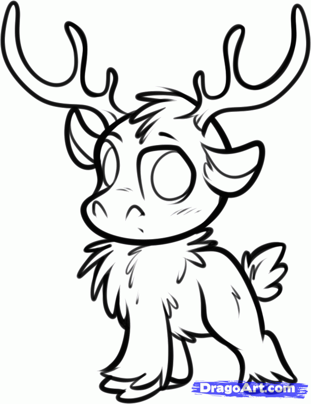 628x816 How To Draw Chibi Sven From Frozen, Step