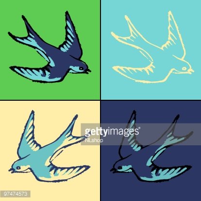 414x415 Swallow Drawing Premium Clipart