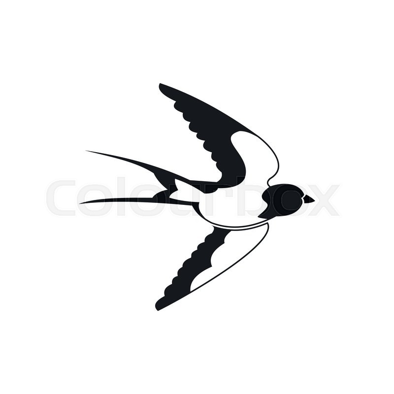 800x800 Swallow Icon In Black Simple Style Stock Vector Colourbox
