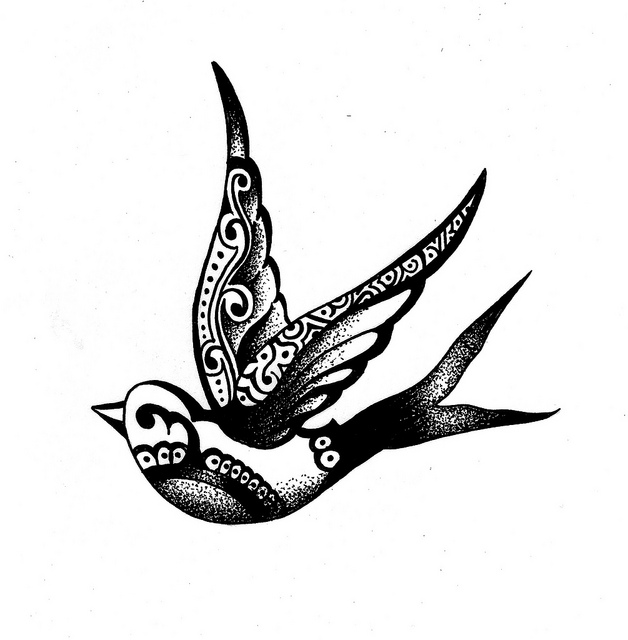 628x640 Swallow Tattoo Drawing Tattoo Collection