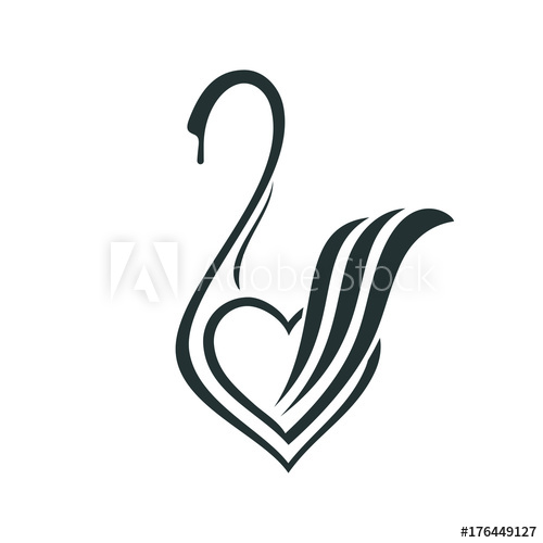 500x500 Linear Drawing Of A Swan