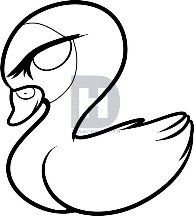 647x720 How To Draw A Swan For Kids, Step