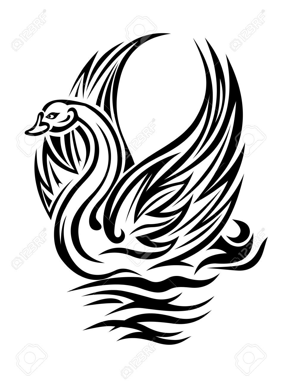 995x1300 Stock Vector Simple Sketches Swan Tattoo, Black Swan Tattoo
