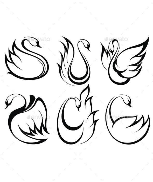 590x700 swan symbol set rocks swan tattoo, swan drawing, tattoo designs