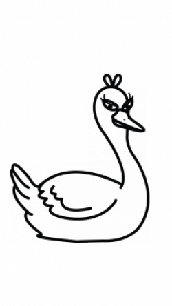 250x444 Swan Drawing Line, Picture