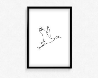 340x270 Swan Line Drawing Etsy