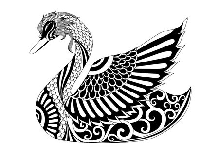 450x318 Drawing Swan For Coloring Page, Shirt Design Effect, Logo, Tattoo
