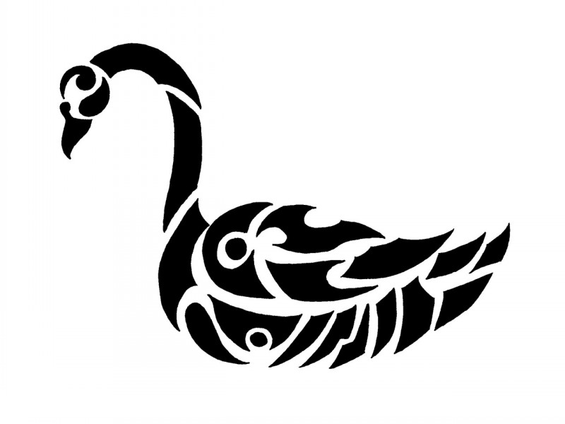 800x600 Impressive Tribal Swan Tattoo Design
