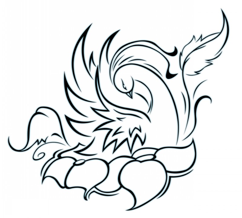 800x721 Nice Outline Swan With Flowers Tattoo Design