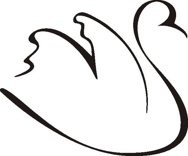600x497 Plain Outline Swan Tattoo Design