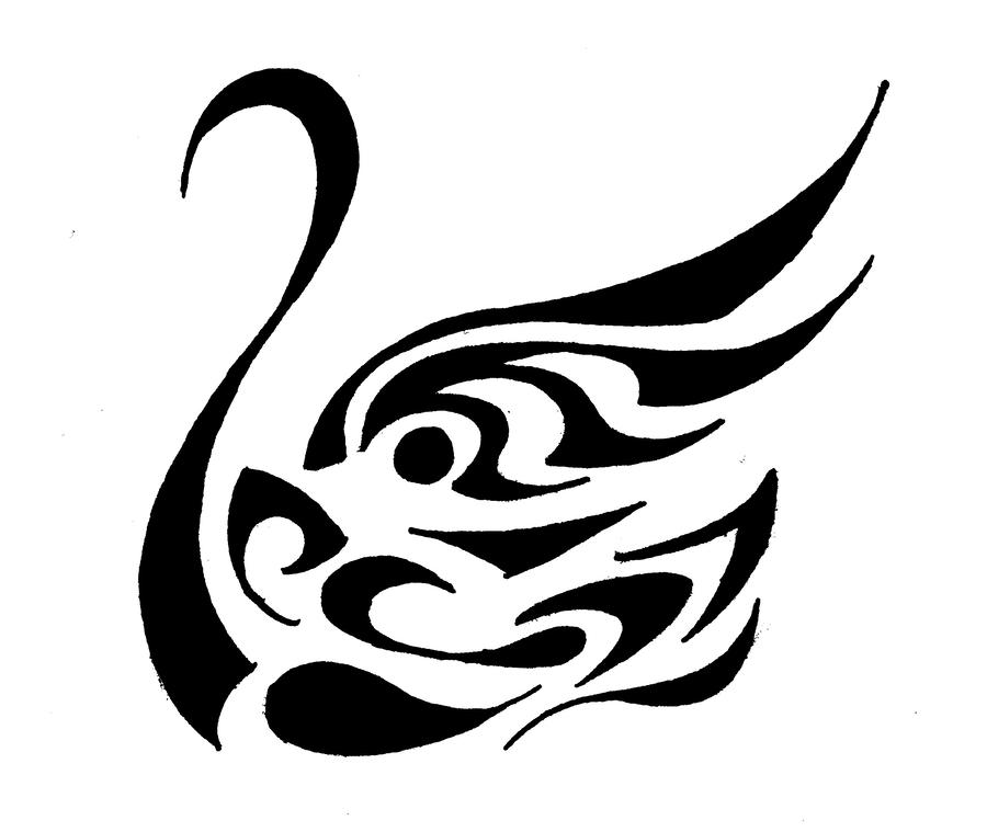 900x759 Swan Tattoo Design