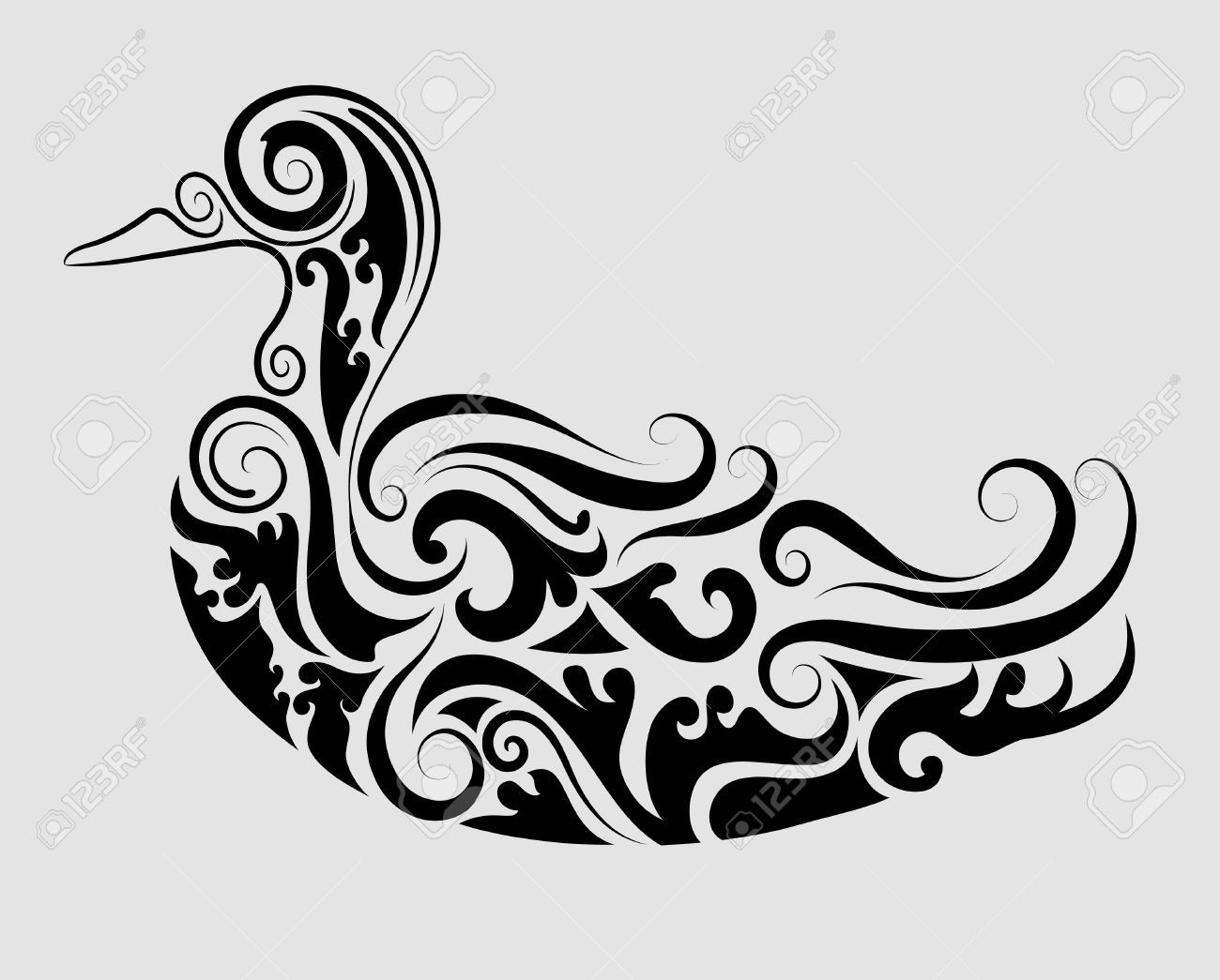 1300x1045 Swan Drawing Tribal For Free Download