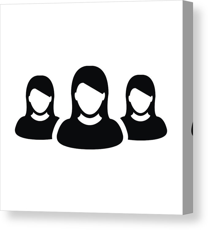 678x750 Woman Team Icon Vector Group Of People Pictogram Canvas Print