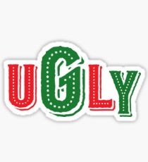 210x230 Funny Ugly Christmas Sweater Drawing Stickers Redbubble