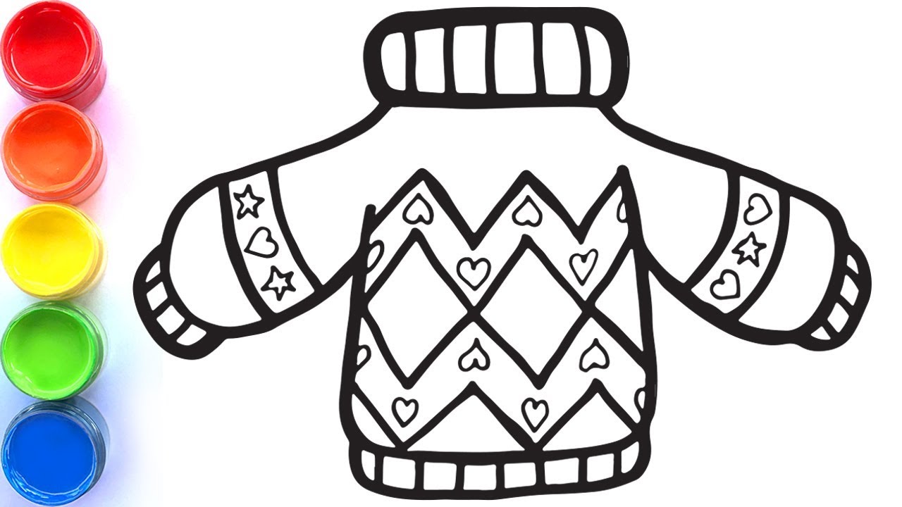 1280x720 Sweater Coloring And Drawing For Kids, Children Tom Toy Art