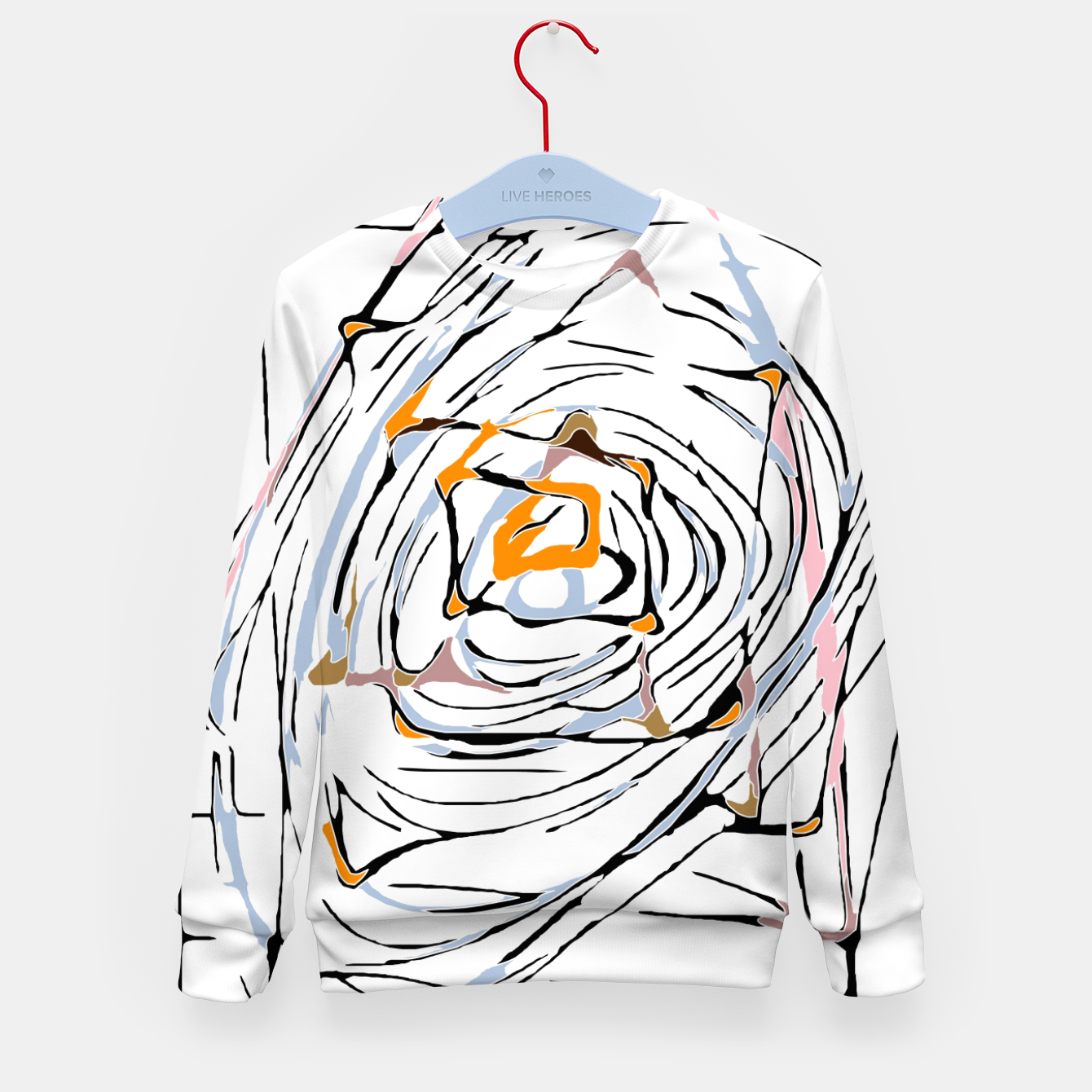 1340x1340 Drawing Square Triangle And Circle Pattern Abstract In Orange Blue