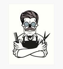 210x230 Skull Barber Drawing Art Prints Redbubble