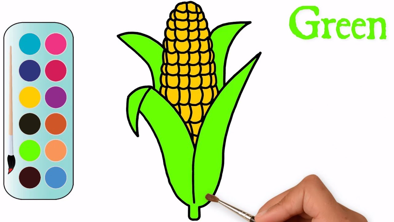 1280x720 Drawing And Coloring A Corn Easy Way To Draw A Corn Mhp