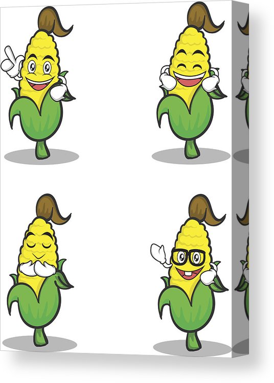 536x750 Set Of Sweet Corn Character Cartoon Vector Illustration Canvas