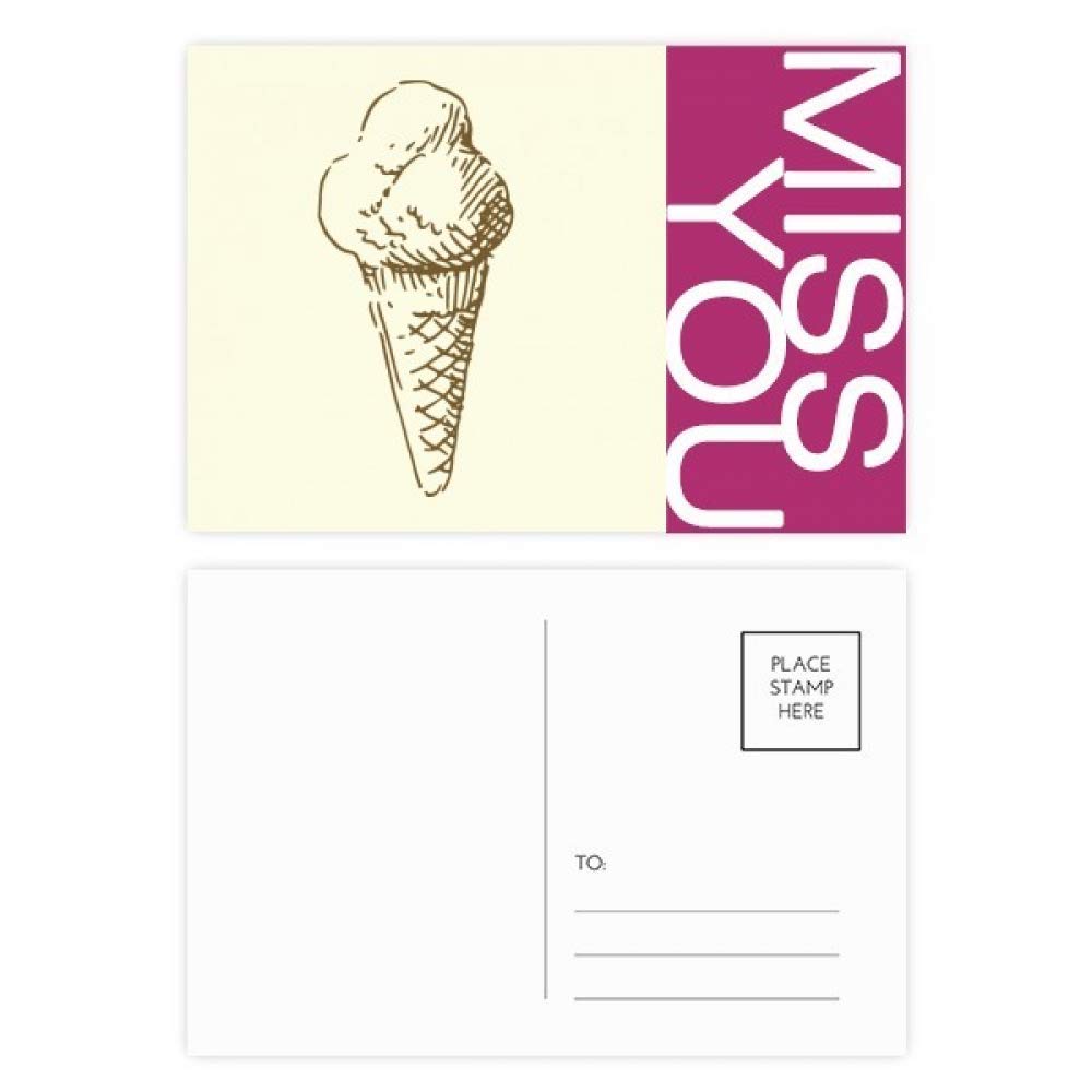 1000x1000 Sweet Ice Cream Hand Drawings Pattern Miss Postcard