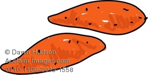 300x153 Clipart Image Of A Whimsical Drawing Of Sweet Potatoes