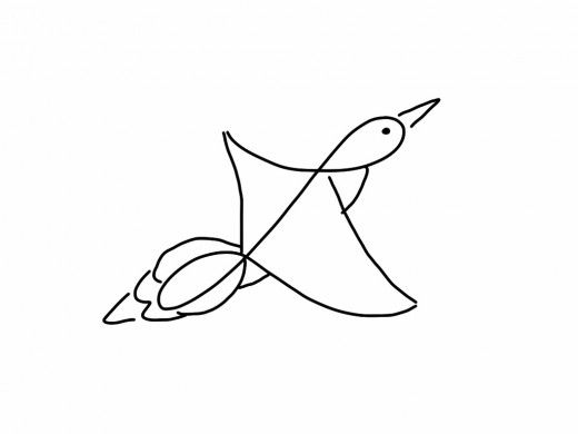 520x390 How To Turn A Cursive L Into A Bird Drawing Sketching