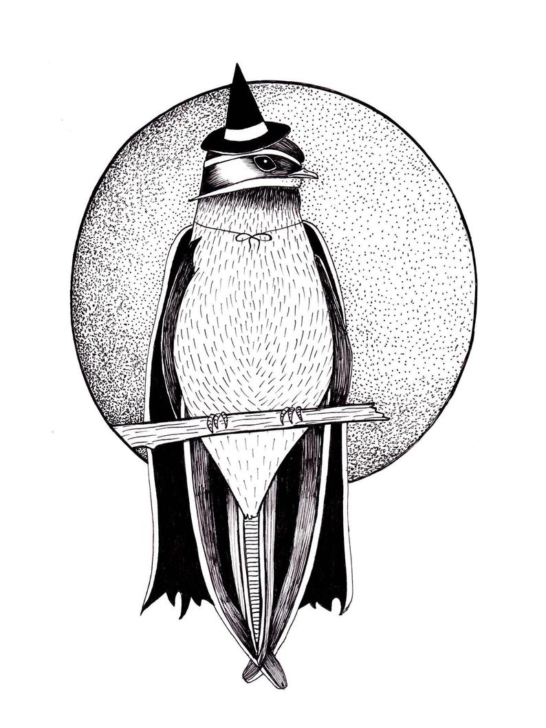 794x1059 Original Swift Witch Art Illustration Etsy