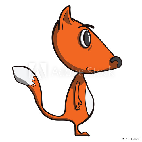 500x500 Cartoon Funny Fox Vector Illustration