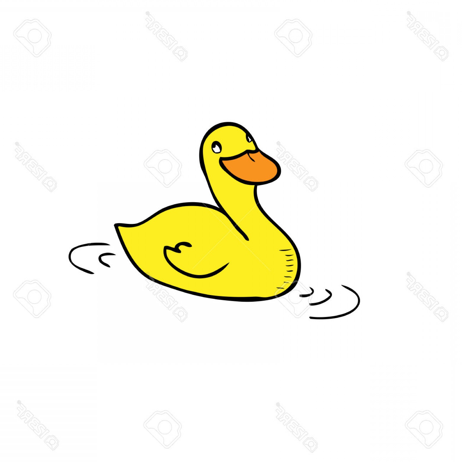 1560x1560 Duck Cartoon Drawing Duck Swimming Cartoon Drawing Vector Royalty