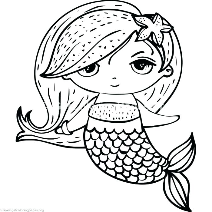 700x700 Printable Realistic Mermaid Coloring Pages Swimming Drawing