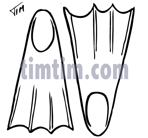 492x457 Free Drawing Of Scuba Swim Fins Bw From The Category Sports
