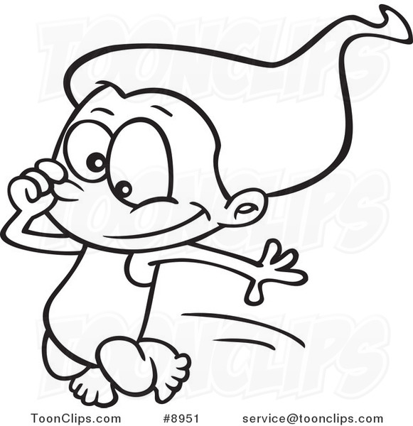 581x600 Cartoon Black And White Line Drawing Of A Girl Plunging Into