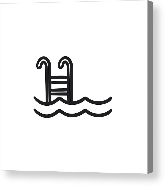 666x750 Swimming Pool With Ladder Sketch Icon Acrylic Print