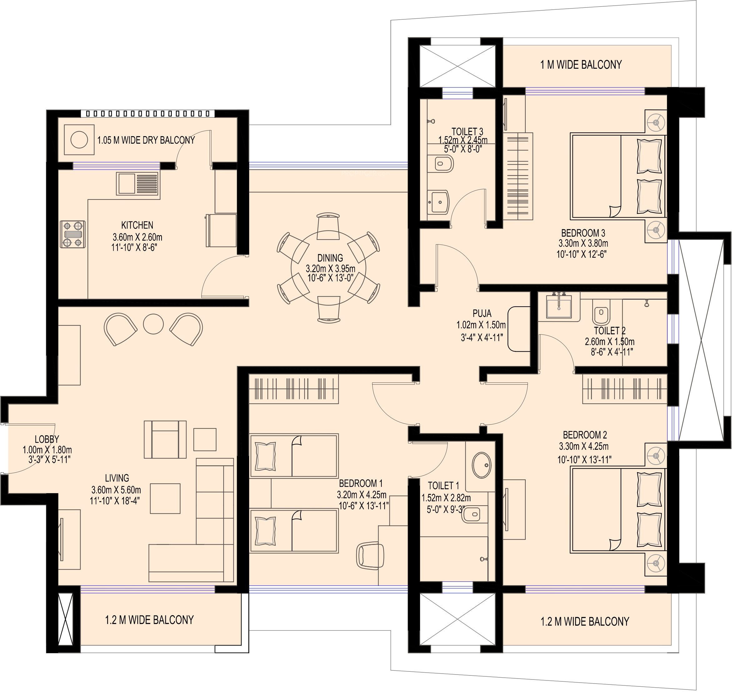 2353x2216 Sea Gundecha Trillium In Kandivali East, Mumbai