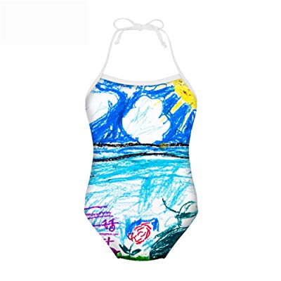 400x400 Doginthehole Children's Drawing Swimwear Girls Halter One Piece